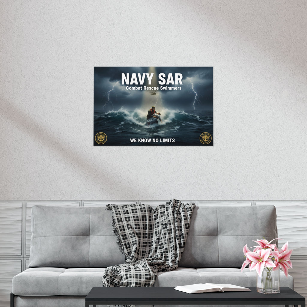 Navy SAR Combat Rescue Swimmers Poster — "We Know No Limits"
