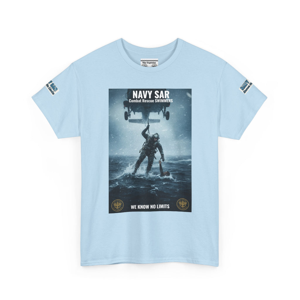 Navy SAR Combat Rescue Swimmers T‑Shirt — "We Know No Limits"