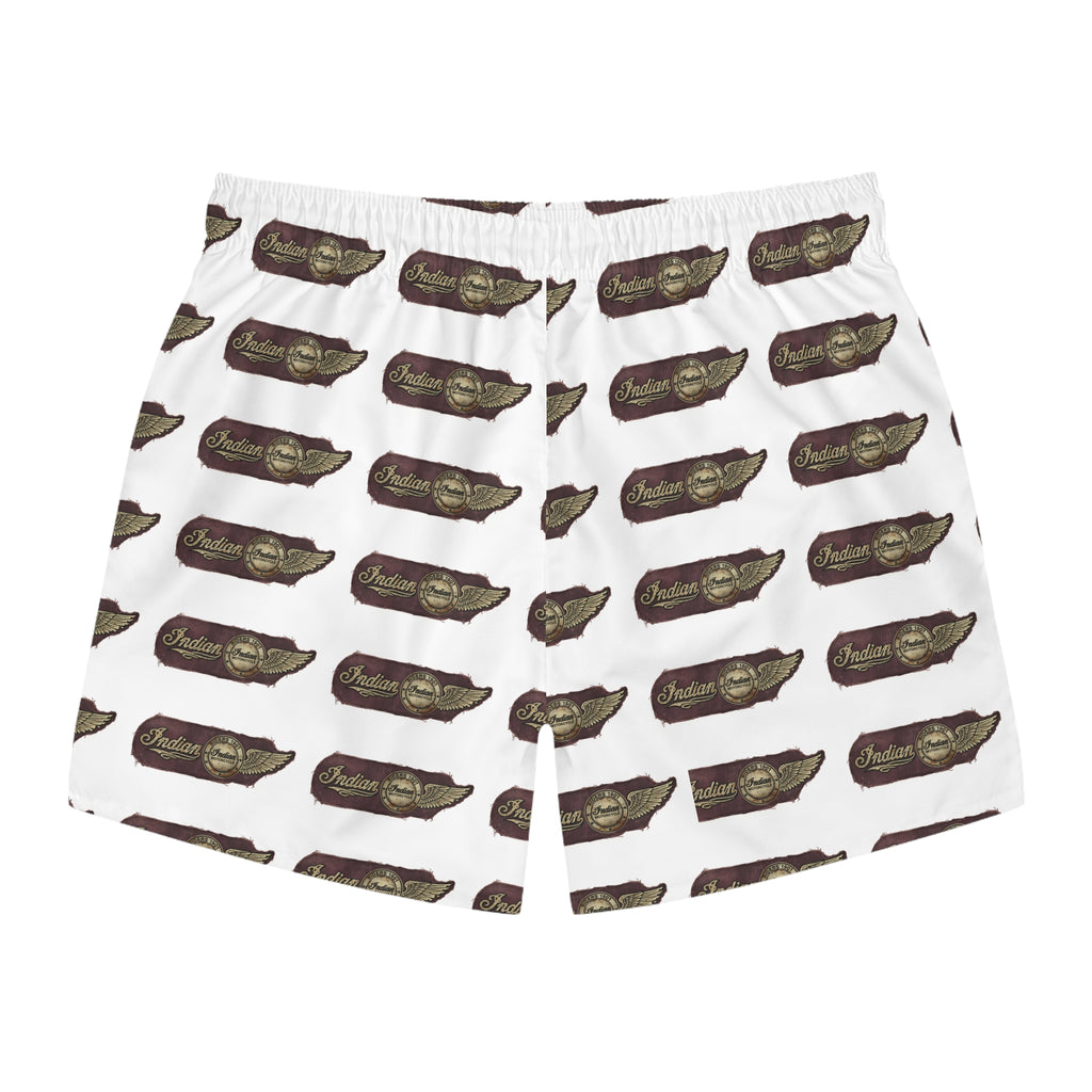 Vintage Cigarette Pack Swim Trunks – Retro Patterned Beach Shorts