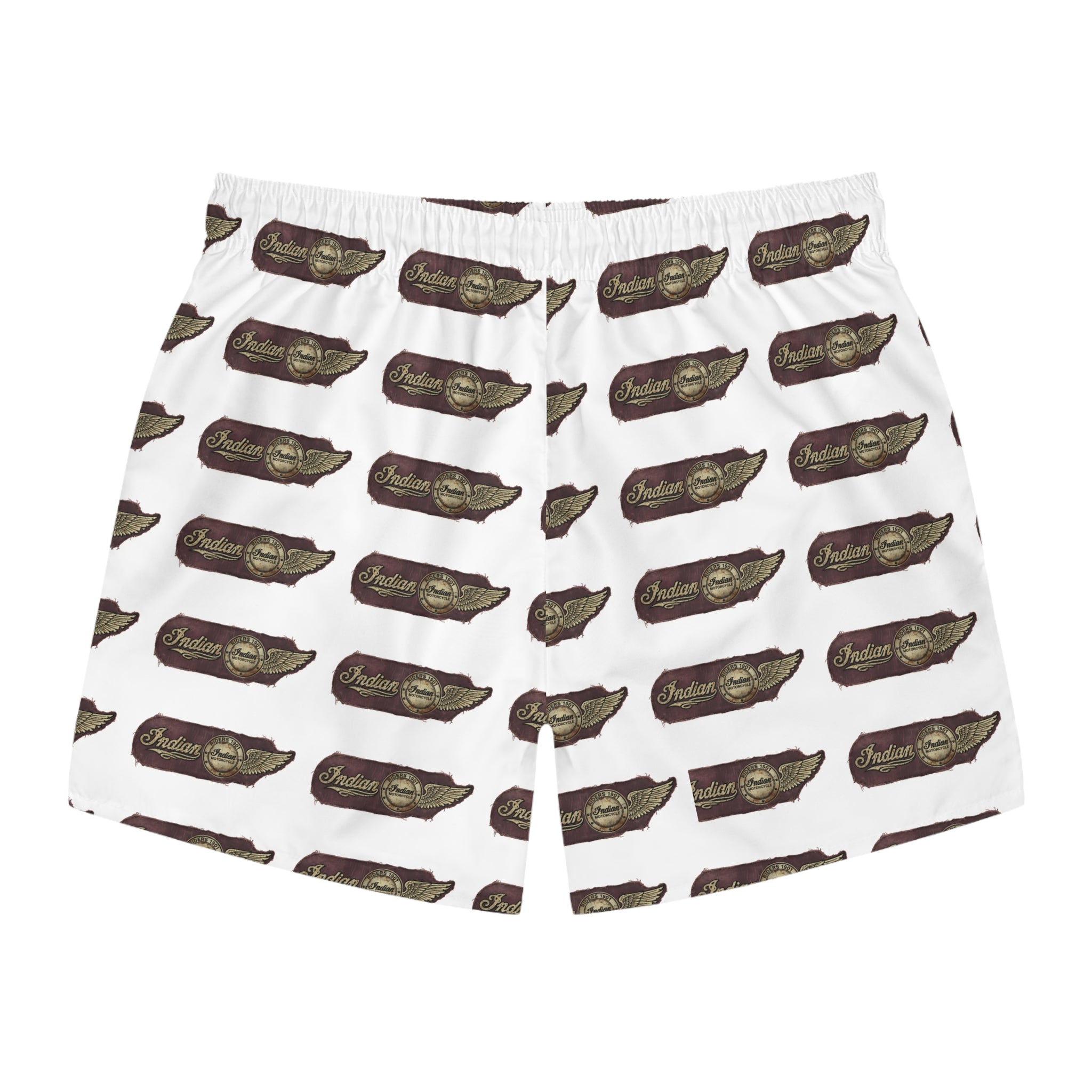 Vintage Cigarette Pack Swim Trunks – Retro Patterned Beach Shorts