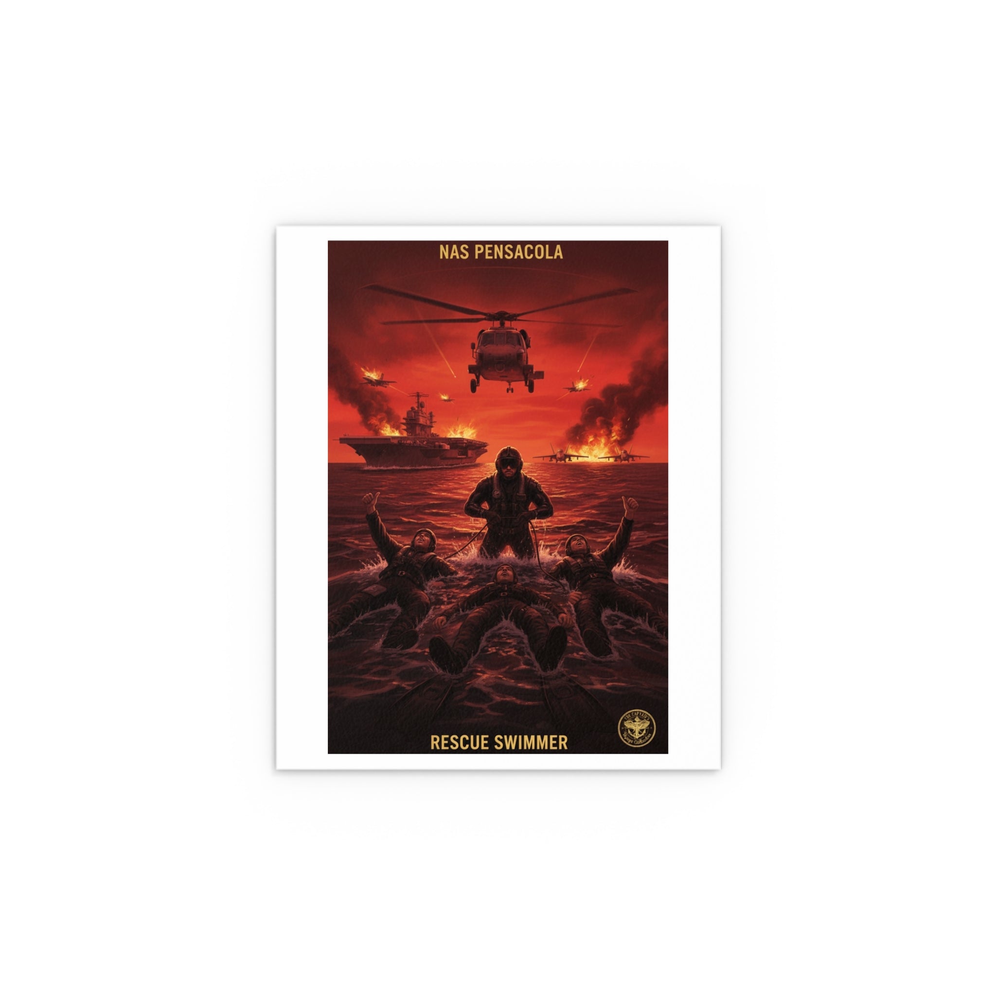 Rescue Swimmer Silk Poster — NAS Pensacola Military Print