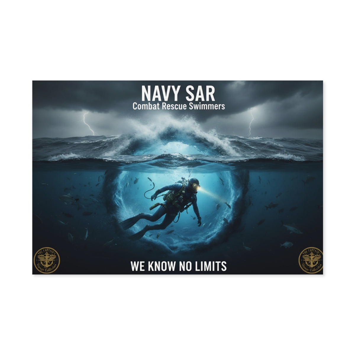Navy SAR Combat Rescue Swimmers Poster – "We Know No Limits"