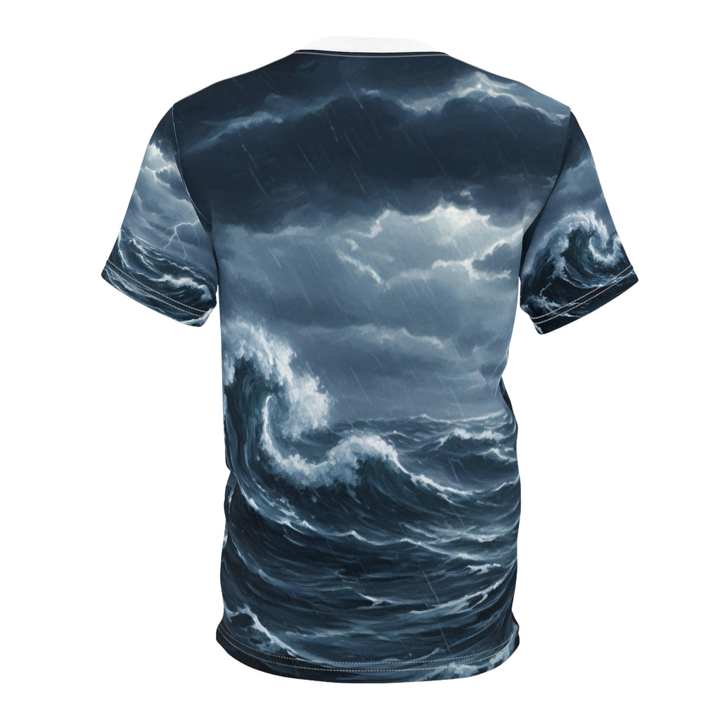 Stormy Ocean Waves Tee — All-Over Print Nautical Graphic T-Shirt
