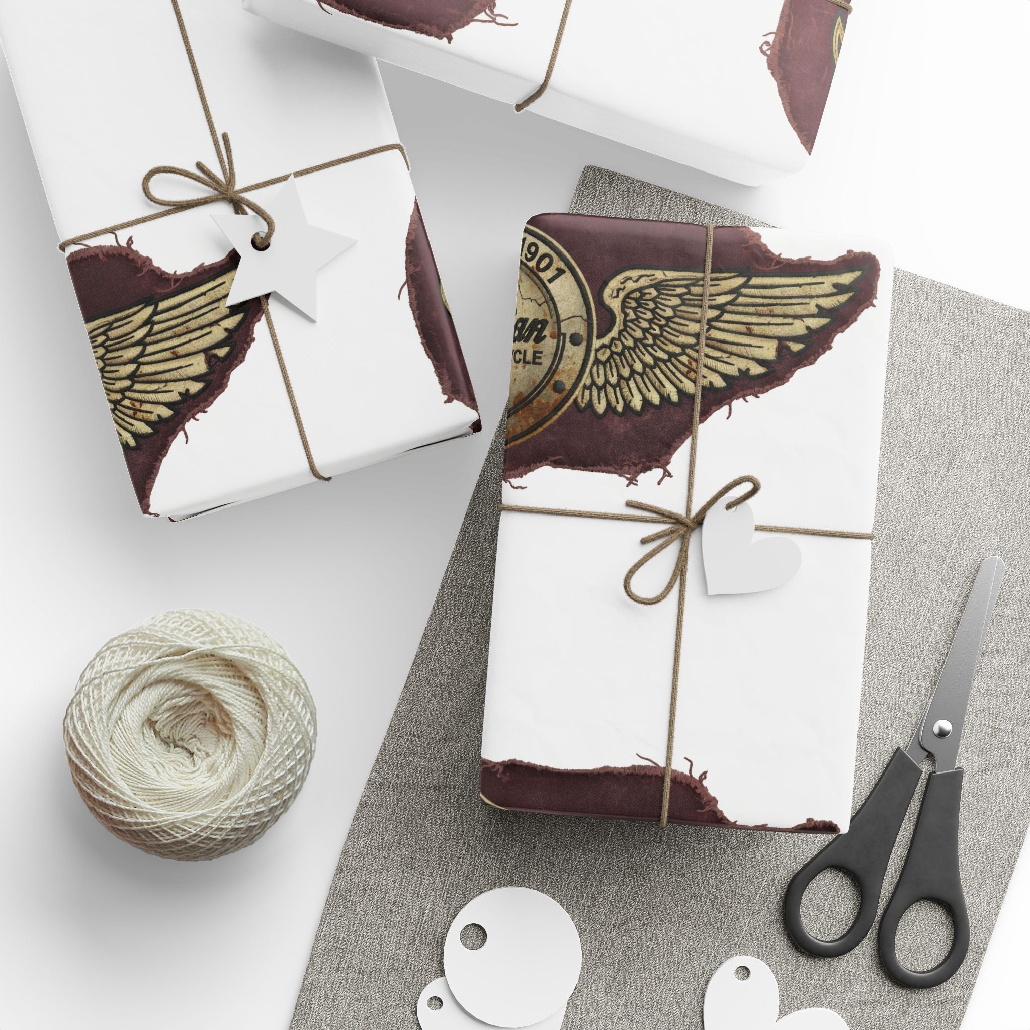 Gift Wrap Paper — Vintage Brushstroke 'Thanks' Design (Roll)
