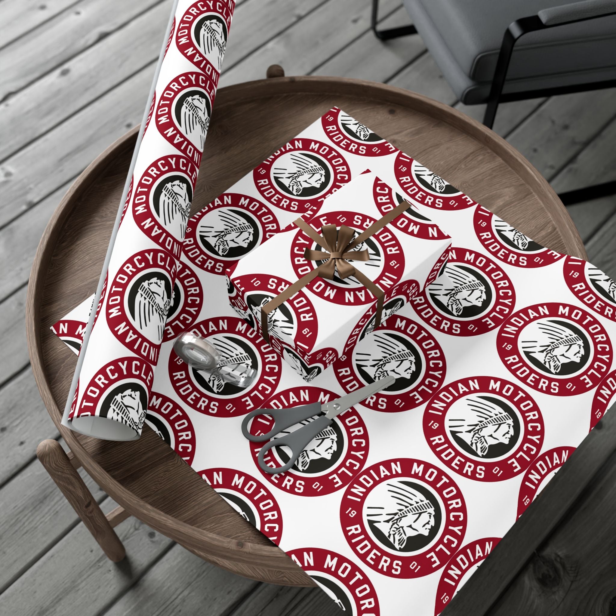 Gift Wrap Paper — Vintage Motorcycle Riders Logo Wrapping Paper