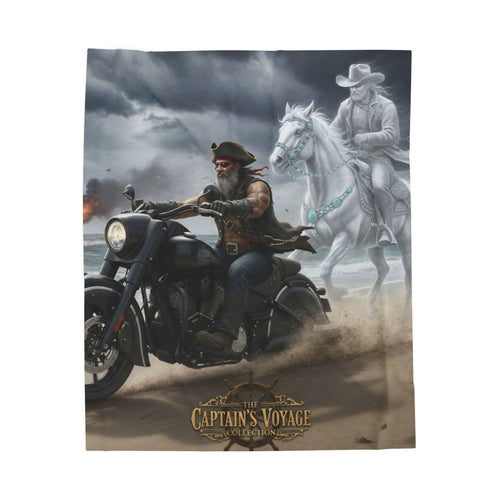 Captain’s Voyage Biker Ghost Rider blanket | Velveteen Plush Blanket