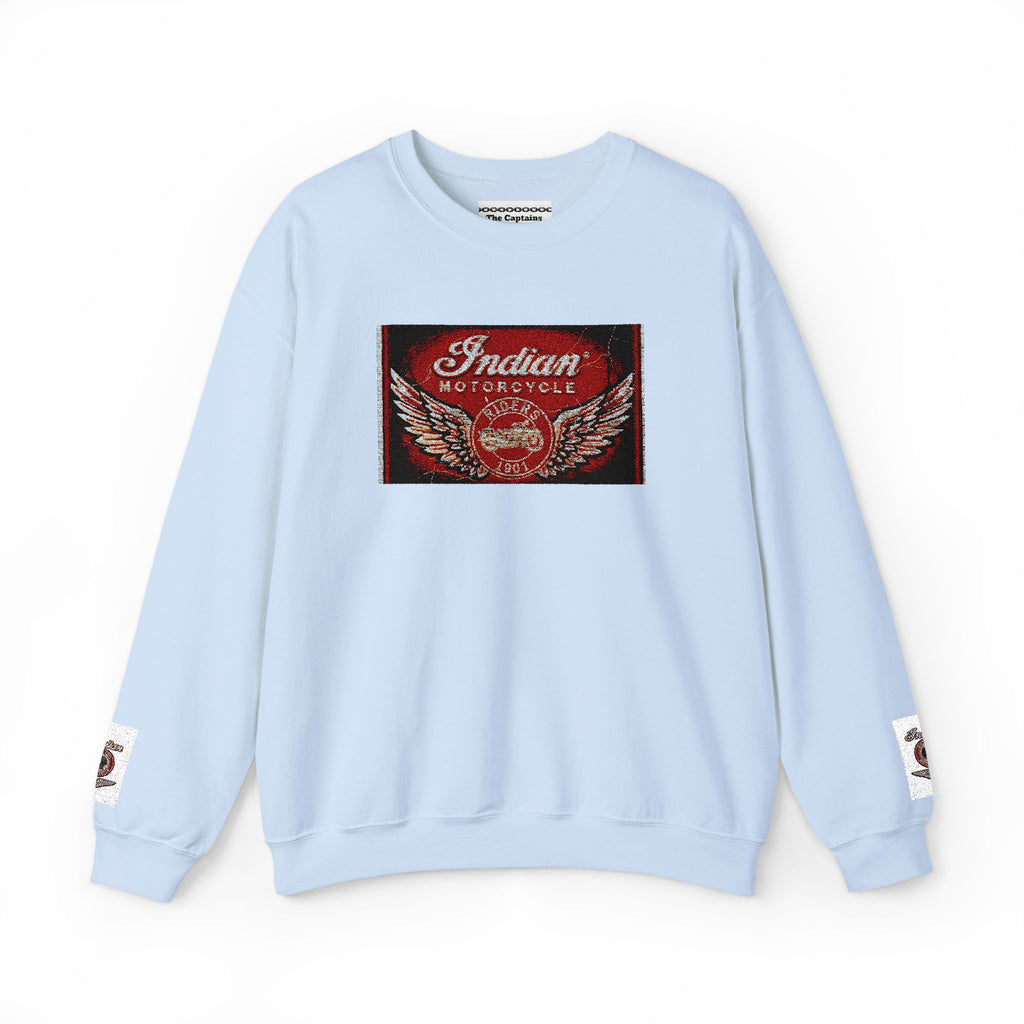 Vintage Motorcycle Crewneck Sweatshirt — 'Indian Motorcycles' Winged Logo