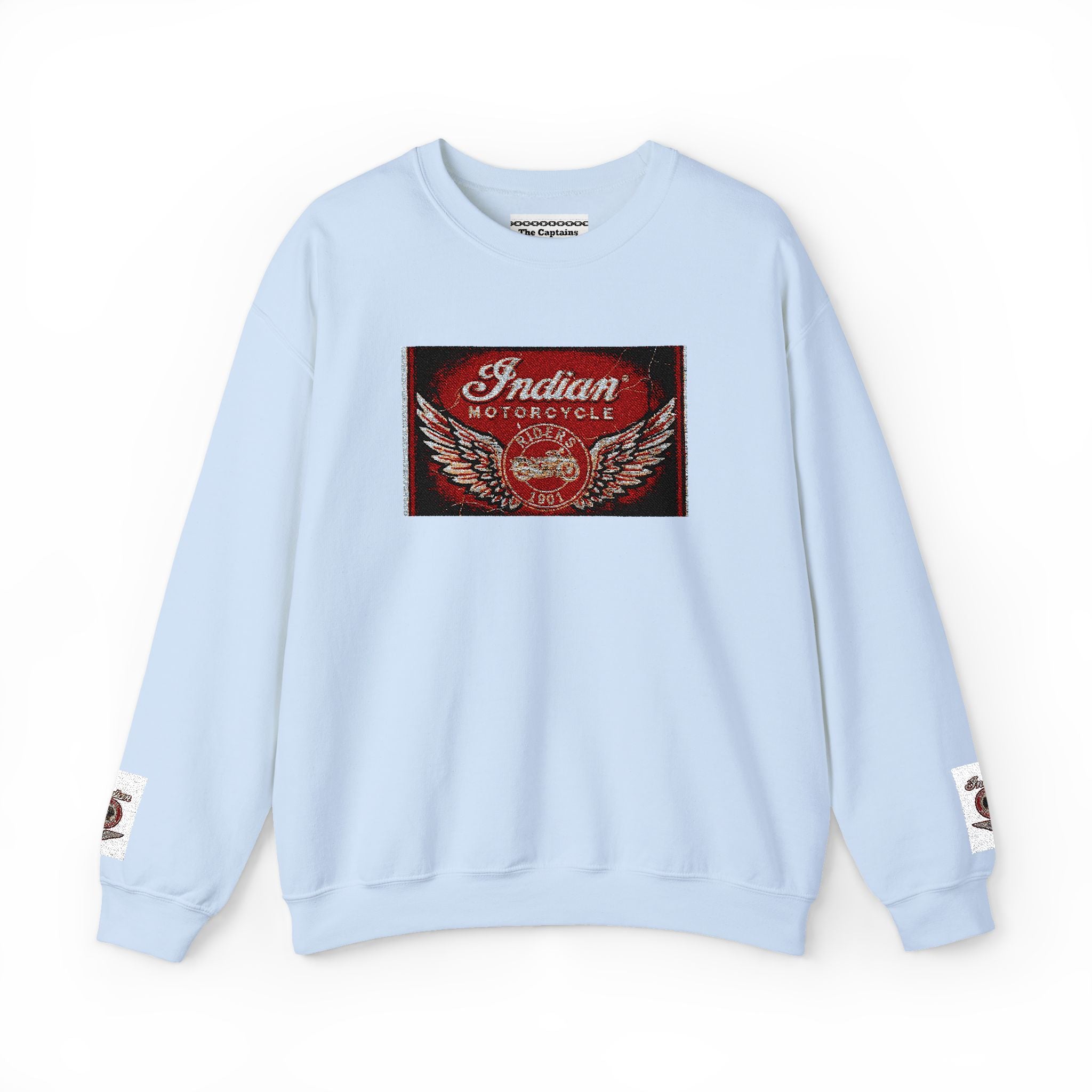 Vintage Motorcycle Crewneck Sweatshirt — 'Indian Motorcycles' Winged Logo