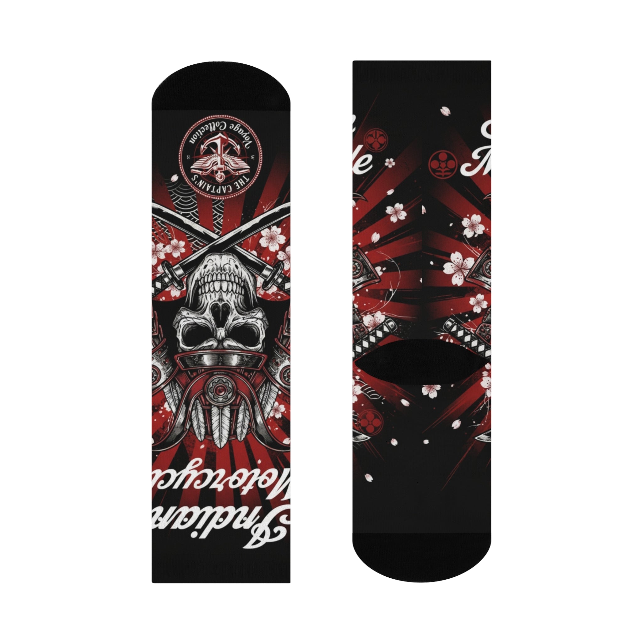 Indian Motorcycle Skull Crew Socks — Biker Skull Logo Cushioned Socks