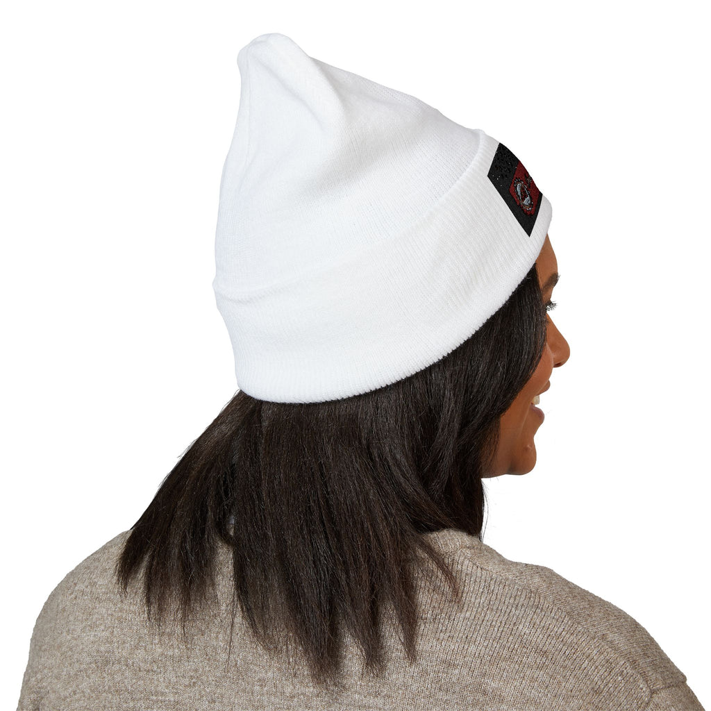 Retro Cassette Embroidered Beanie — Vintage Music Knit Hat