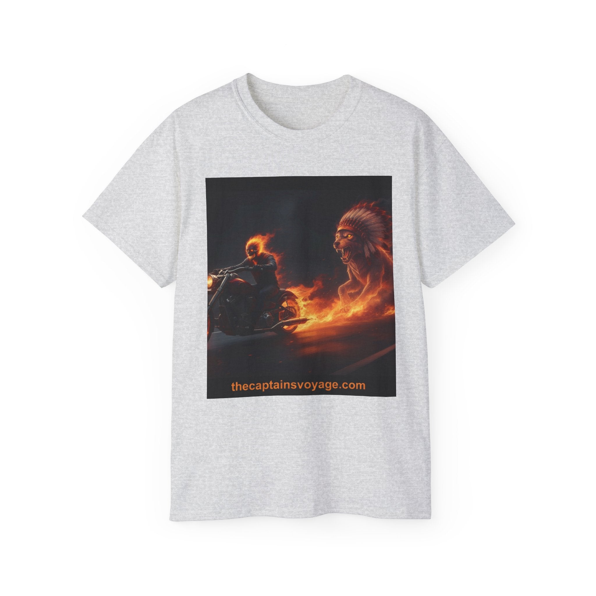 Adventure Motorcycle Tee — Fiery Rider & Nautical Voyage Graphic T-Shirt