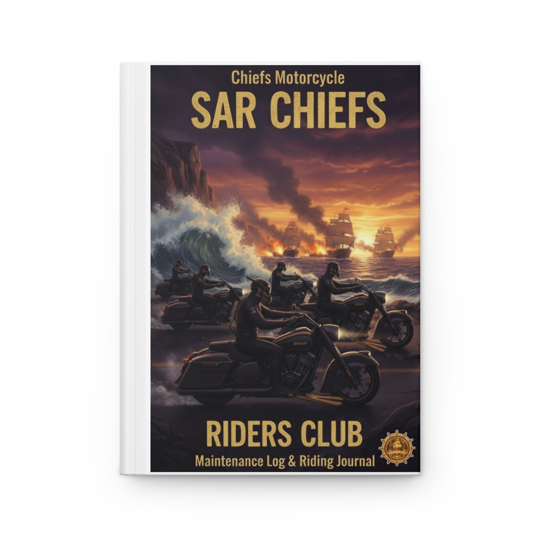 SAR Chiefs Riders Club Hardcover Journal — Motorcycle Maintenance Log & Riding Diary