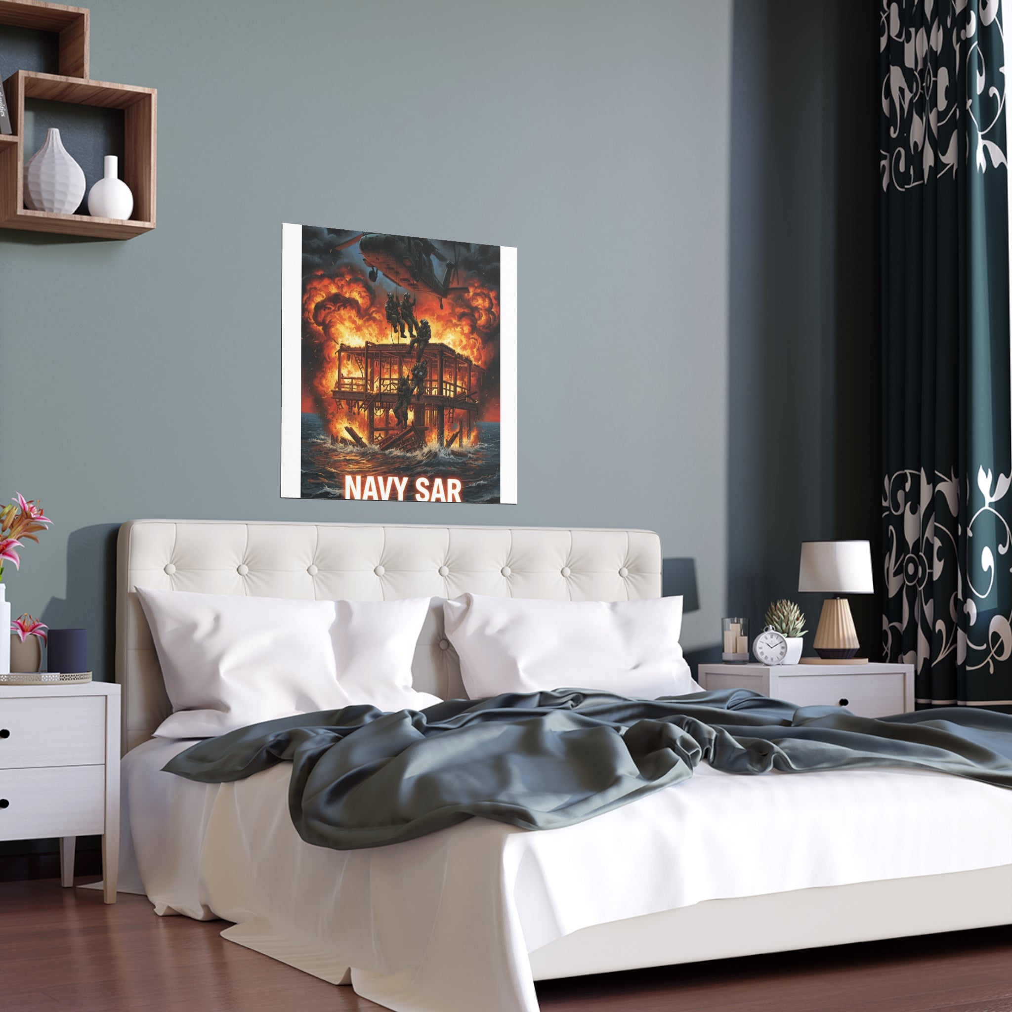 Navy SAR 'Knows No Limits' Rescue Poster - Indoor/Outdoor Silk Print
