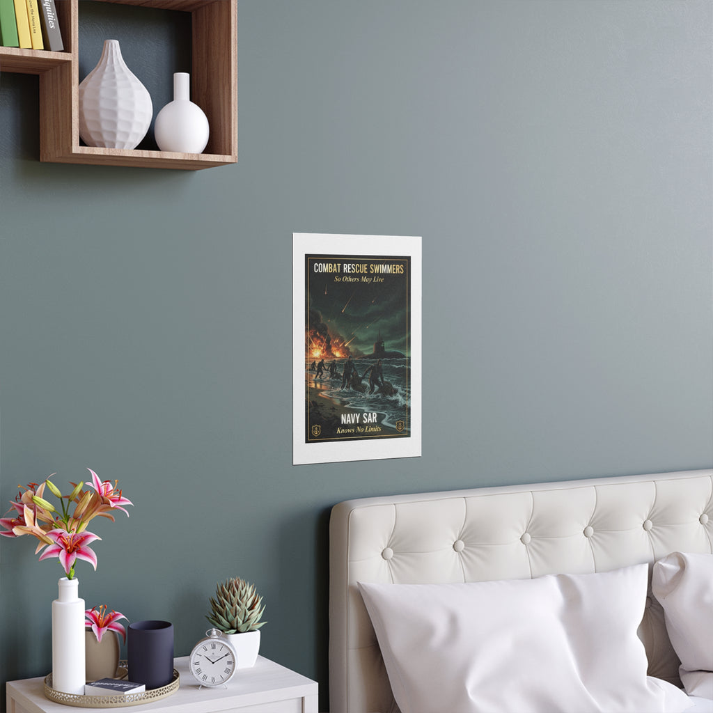 Navy SAR Combat Rescue Swimmers Silk Poster — 'So Others May Live' Indoor/Outdoor Print