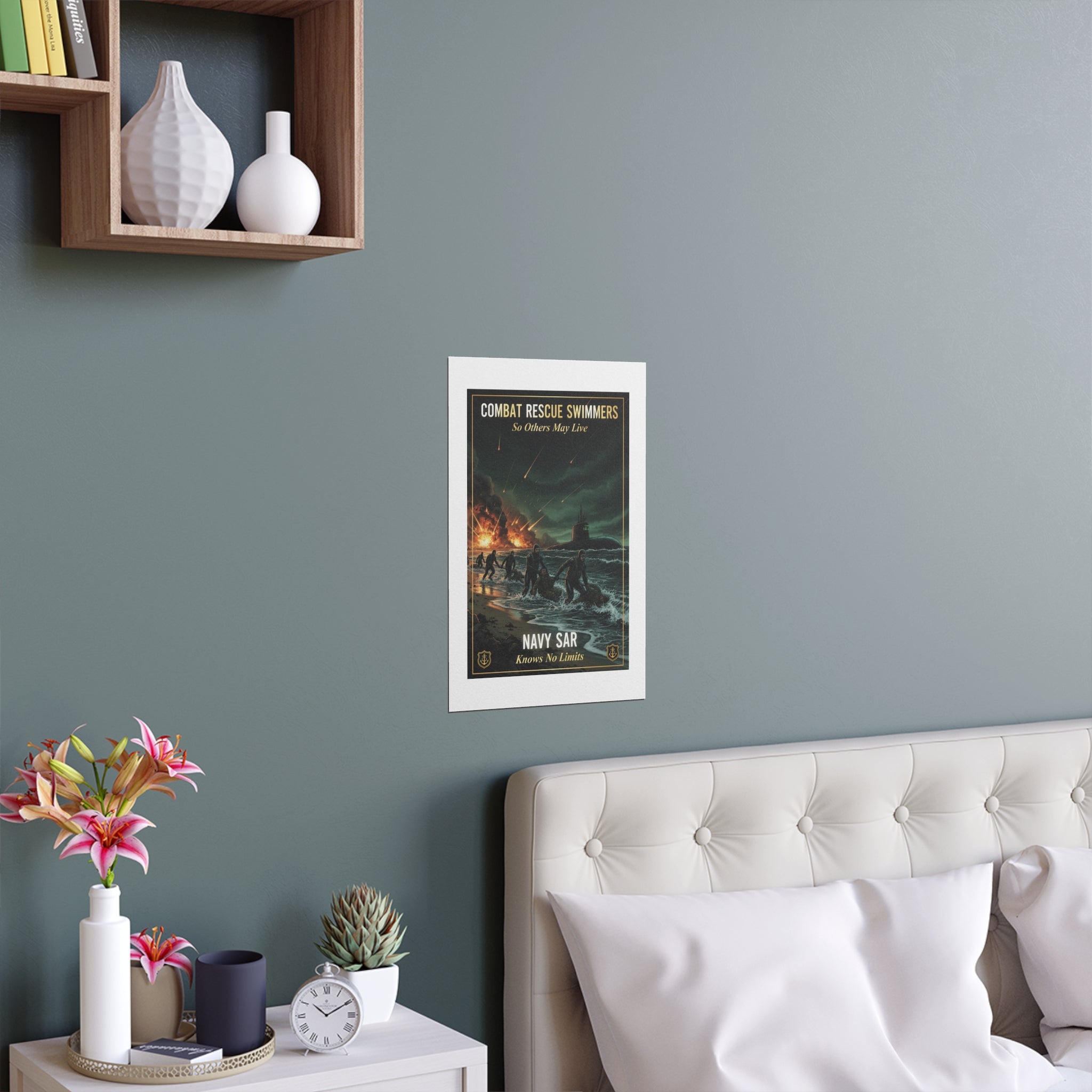 Navy SAR Combat Rescue Swimmers Silk Poster — 'So Others May Live' Indoor/Outdoor Print