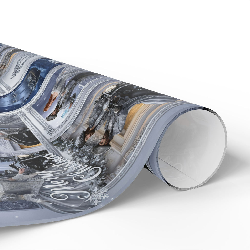 Vintage Winter Photo Collage Wrapping Paper Roll — Holiday Scenic Gift Wrap