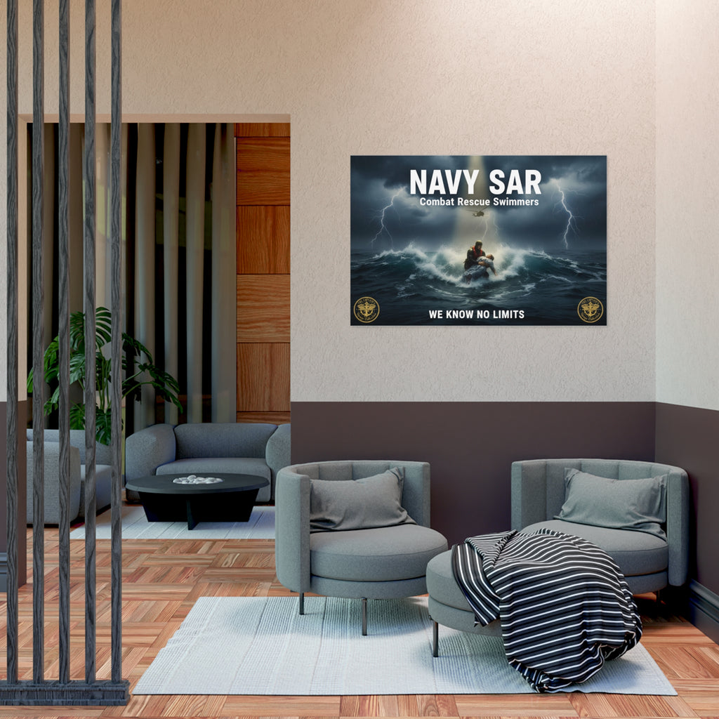 Navy SAR Combat Rescue Swimmers Poster — "We Know No Limits"