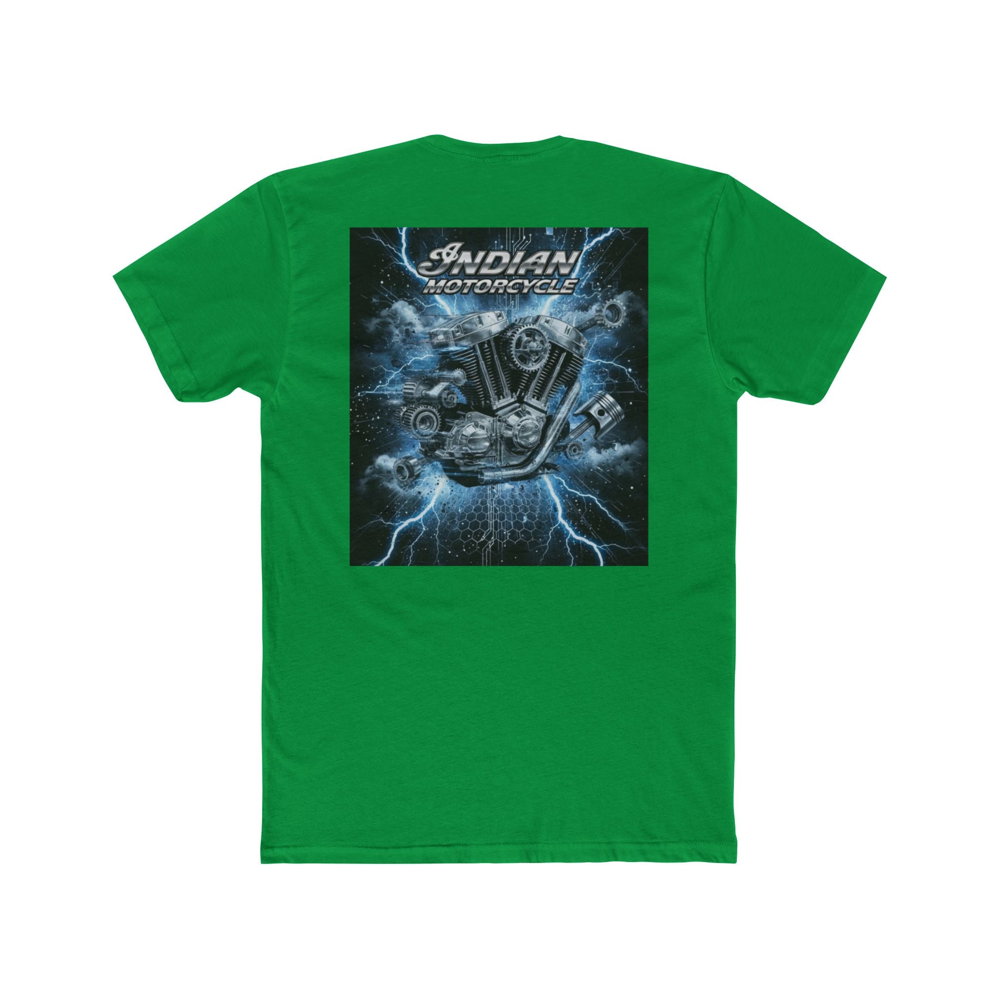 Indian Motorcycle Lightning Engine Tee — Vintage Biker Graphic T-Shirt