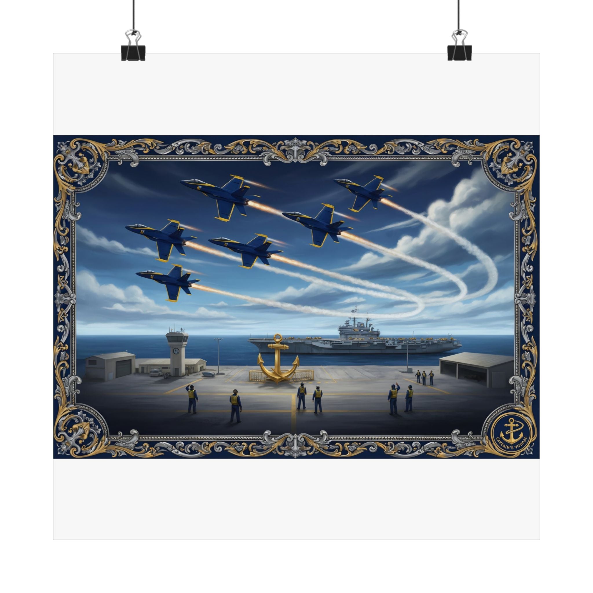 Matte Vertical Poster — Navy Blue Angels Aircraft Carrier Tribute