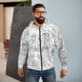 Pirate Adventure Zip Hoodie — All-Over-Print Coloring-Style Design