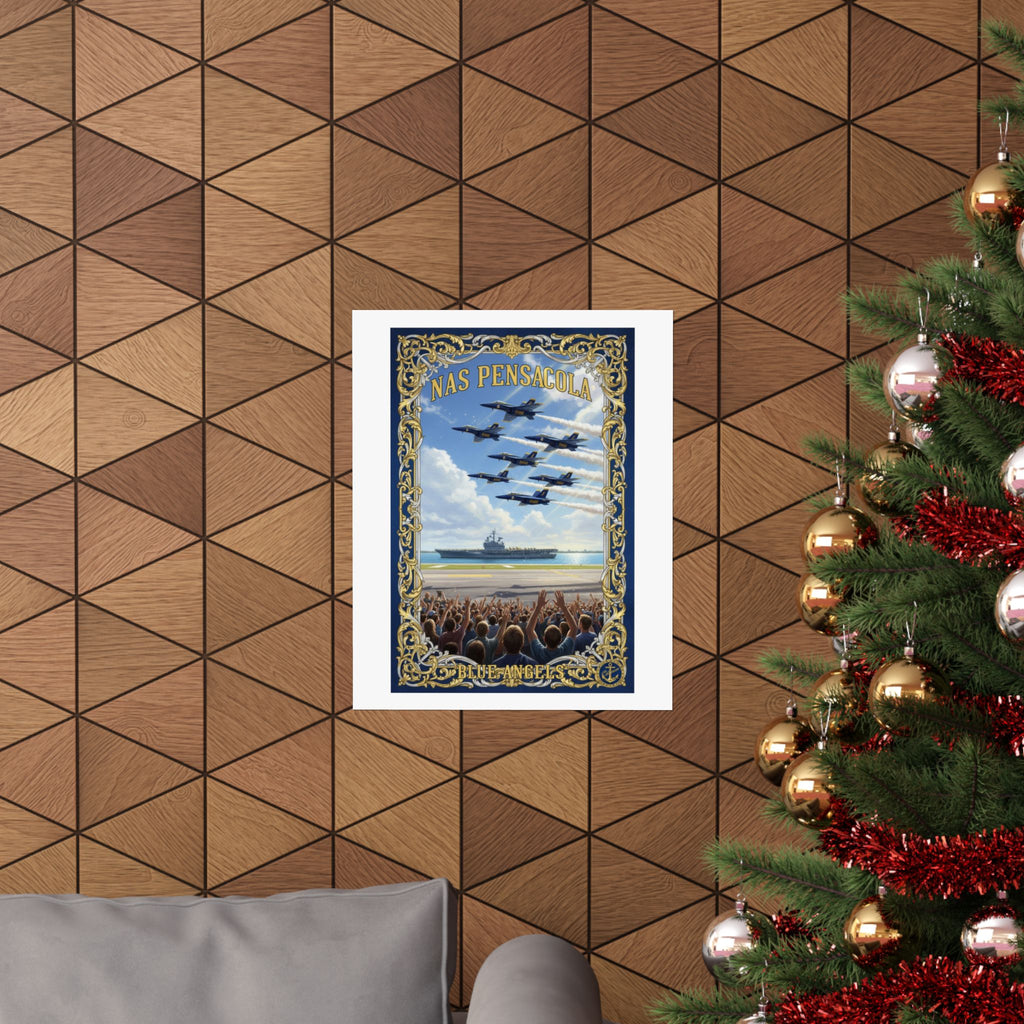Blue Angels NAS Pensacola Poster — Navy Jet Airshow Matte Vertical Print