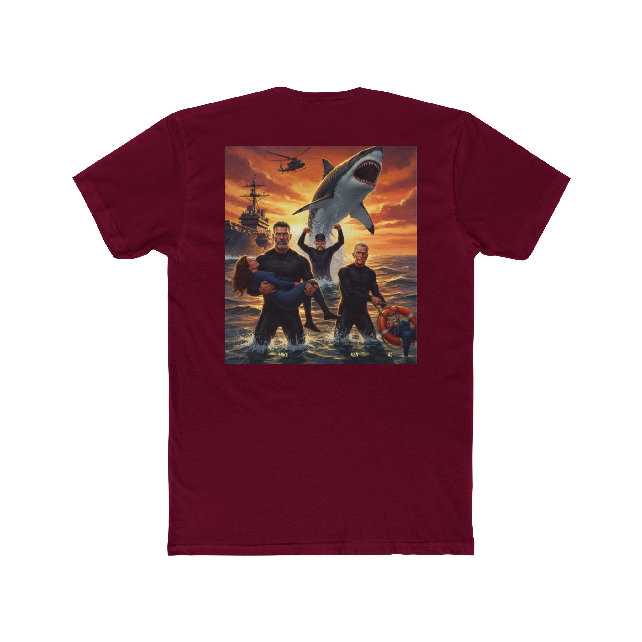 Shark Attack Movie Poster T-Shirt — Retro Action Film Tee (Mike Ken Al)