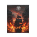 Pirate Ship on Fire Velveteen Plush Blanket — Dramatic Nautical Throw for Cozy Nights