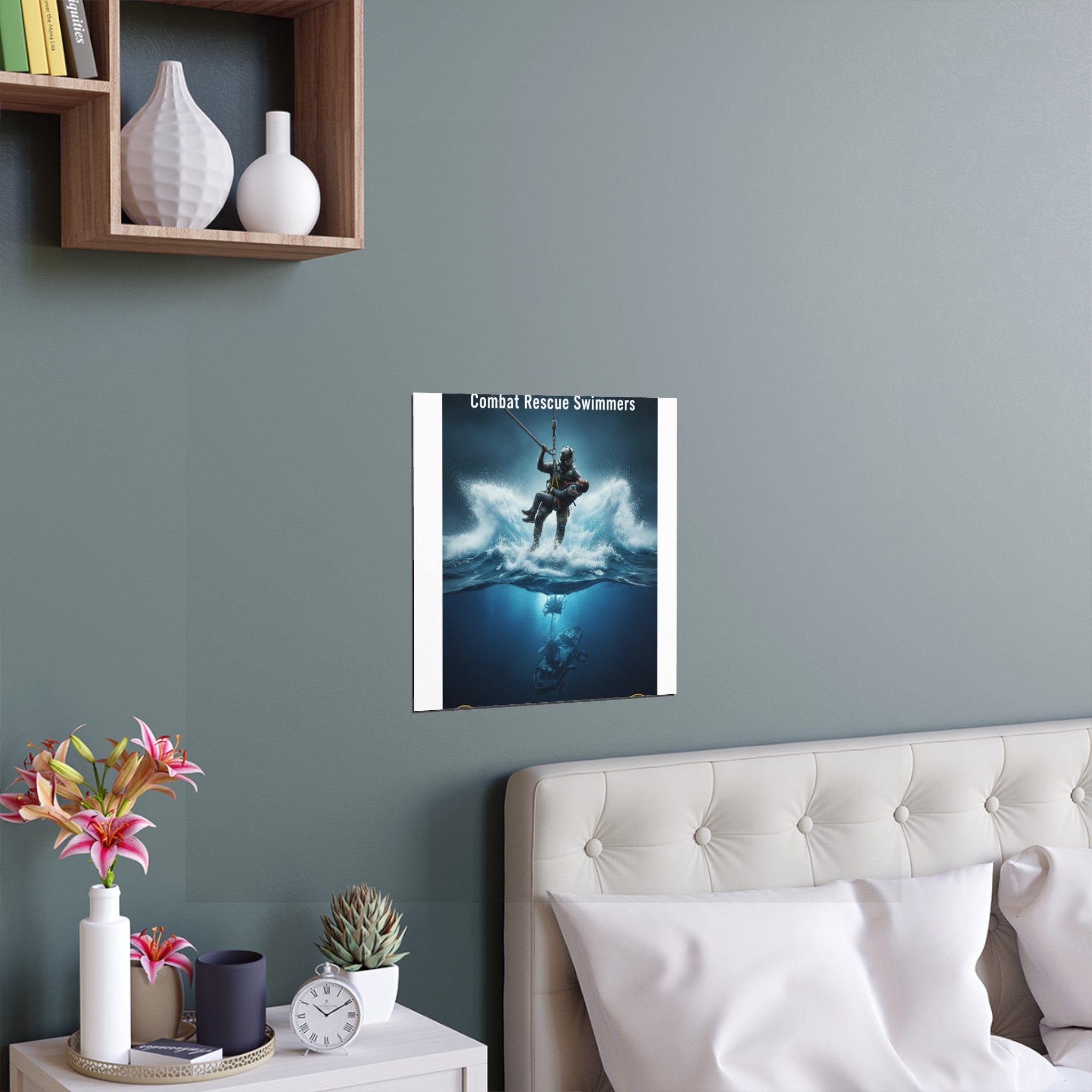 Diver Split-View Silk Poster — Underwater Adventure Wall Art (Indoor/Outdoor)