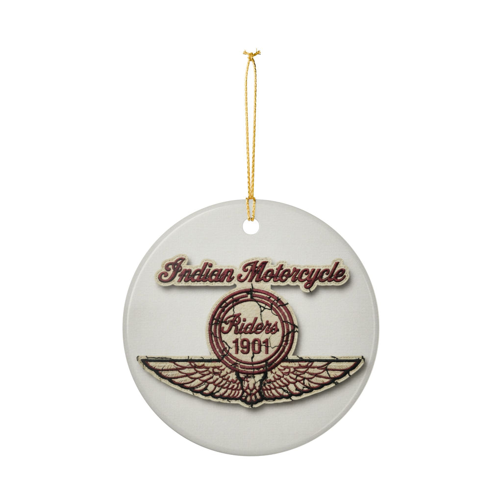 Indian Motorcycle Ceramic Ornament – Vintage 'Since 1901' Rider Emblem