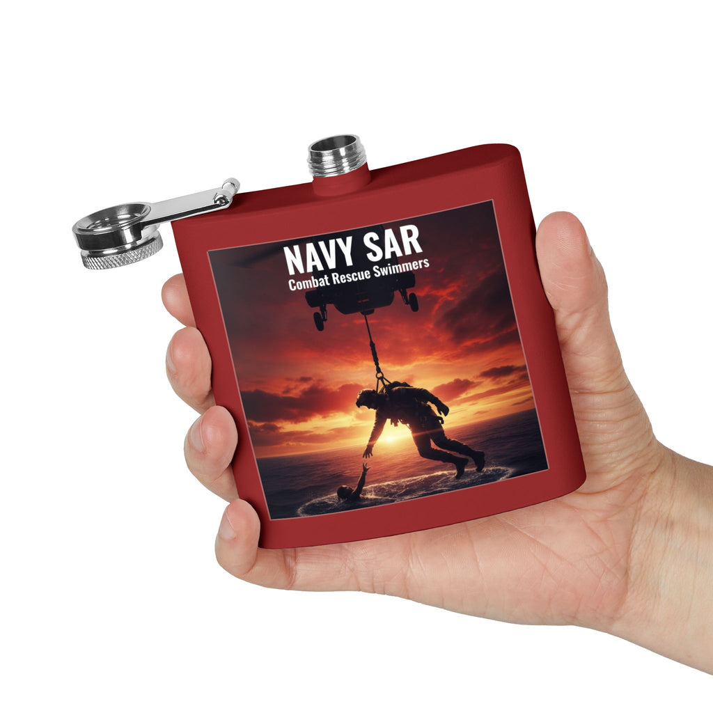 Navy SAR Combat Rescue Swimmers 6oz Stainless Steel Flask