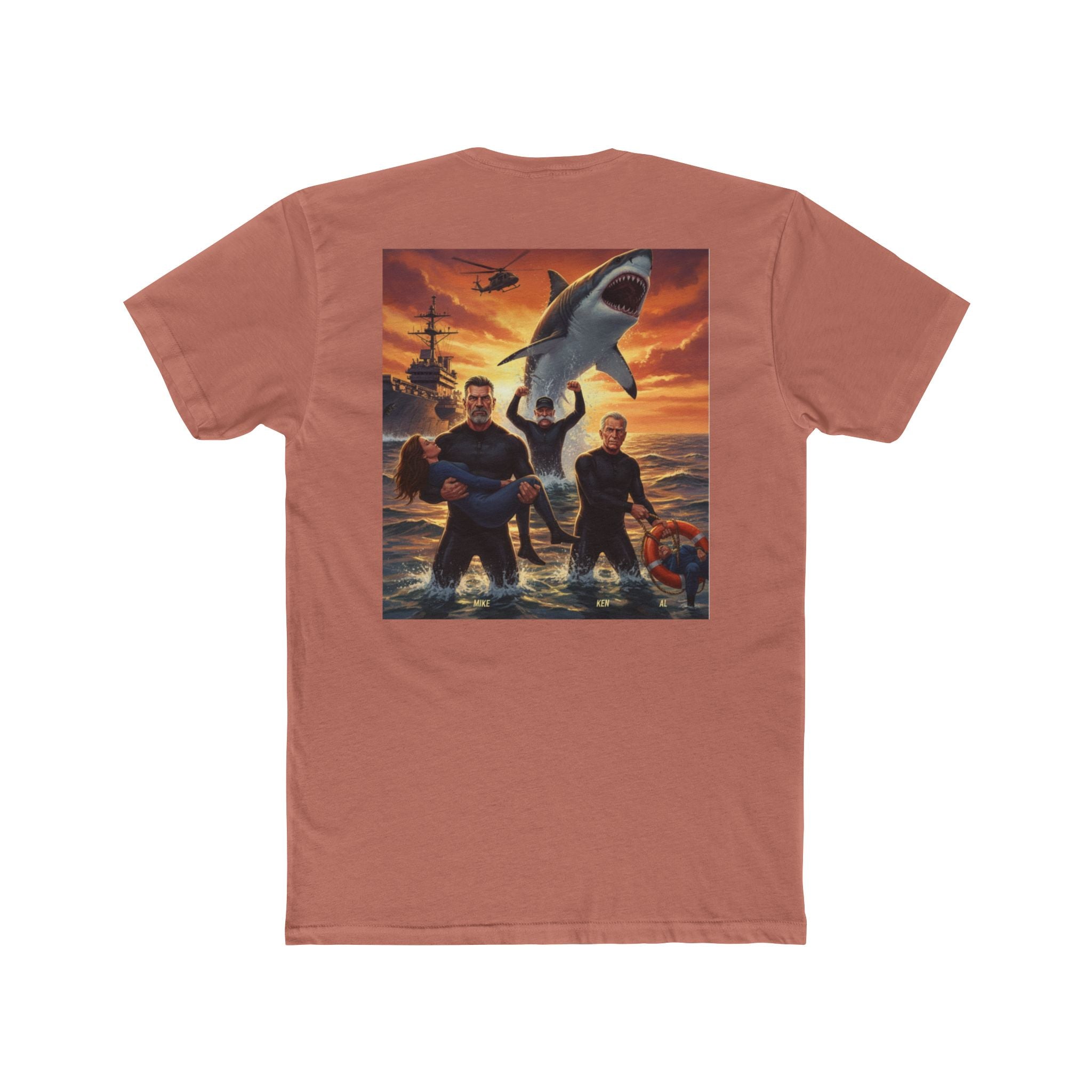 Shark Attack Movie Poster T-Shirt — Retro Action Film Tee (Mike Ken Al)