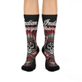 Indian Motorcycle Skull Crew Socks — Biker Skull Logo Cushioned Socks