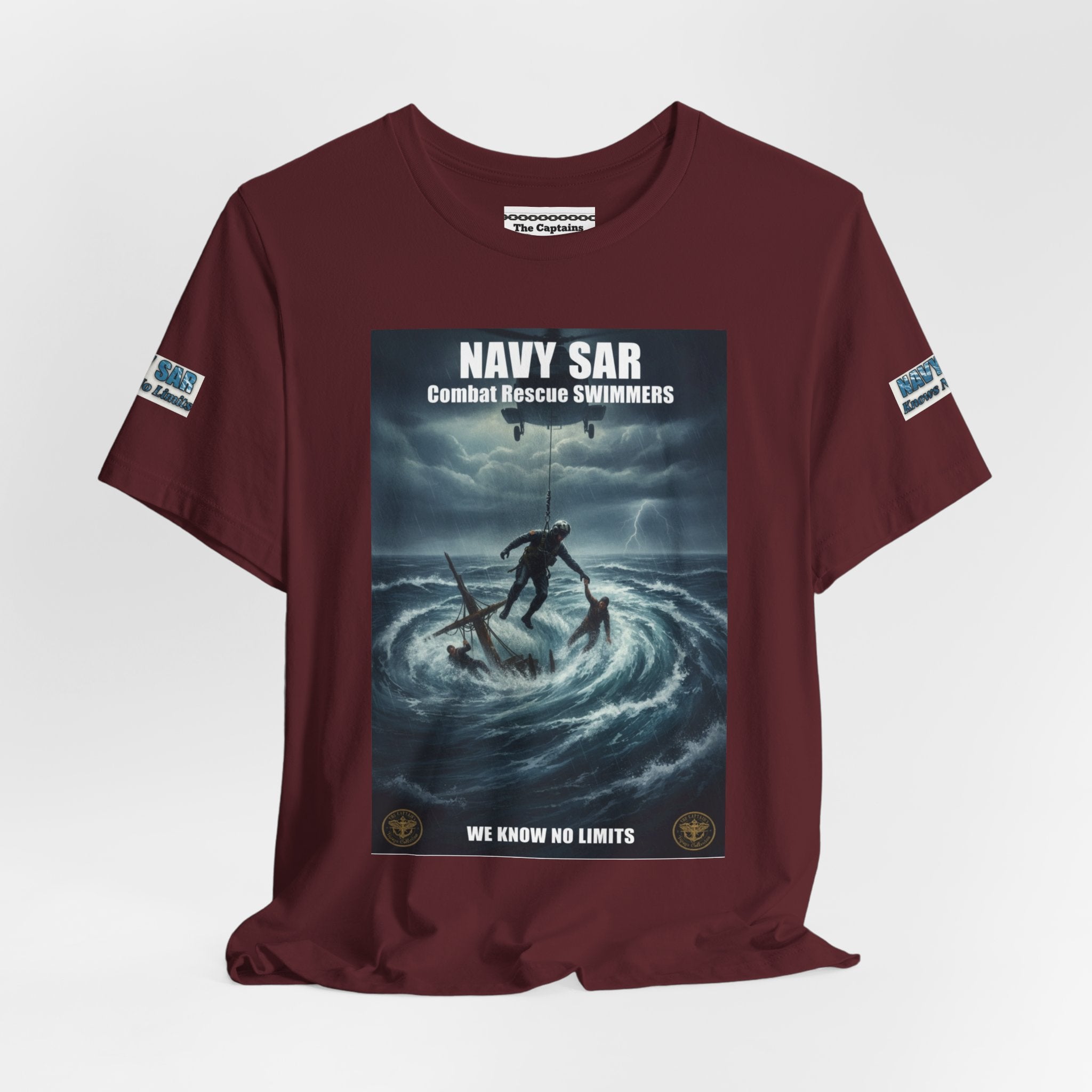 Navy SAR Combat Rescue Swimmers T-Shirt — "We Know No Limits"