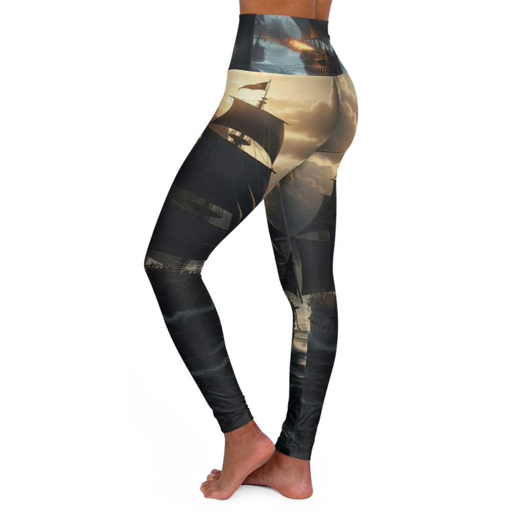 Celestial Sailboat High-Waist Yoga Leggings