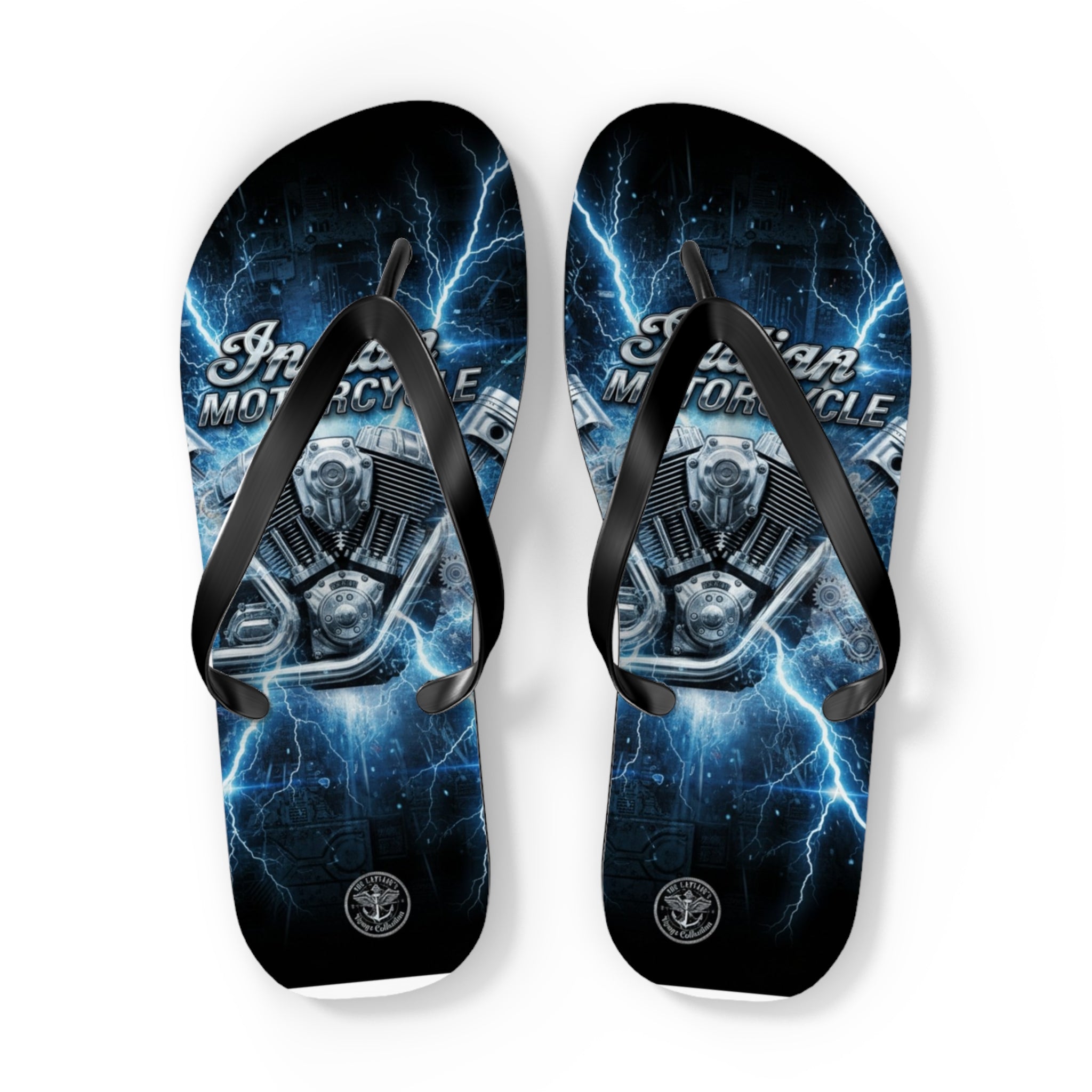 Electric Skull Flip Flops – Men’s Biker Beach Sandals