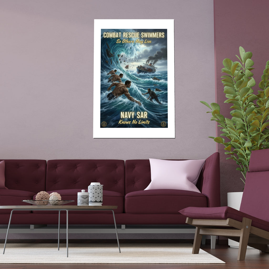 Combat Rescue Swimmers Navy SAR Silk Poster — "So Others May Live"