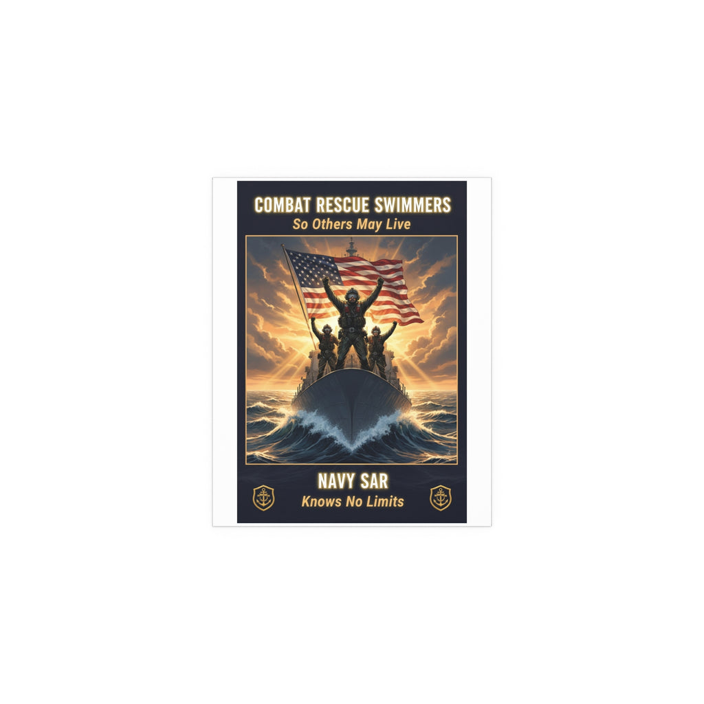 Combat Rescue Swimmers Silk Poster — "So Others May Live" Navy SAR Wall Art