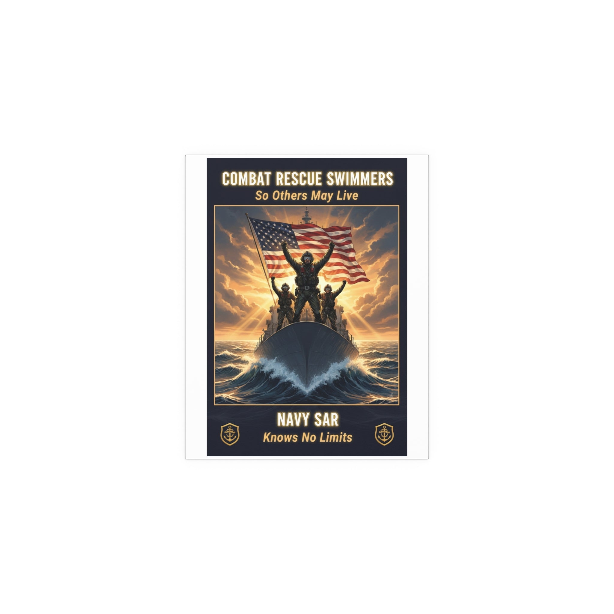 Combat Rescue Swimmers Silk Poster — "So Others May Live" Navy SAR Wall Art