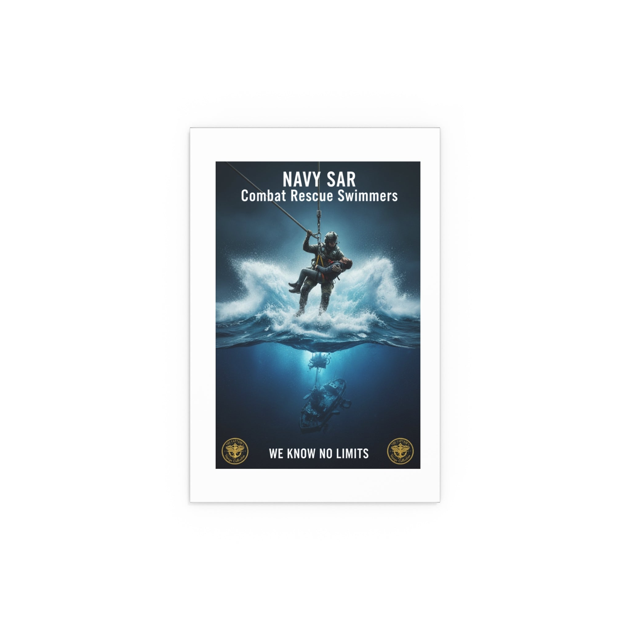 Diver Split-View Silk Poster — Underwater Adventure Wall Art (Indoor/Outdoor)