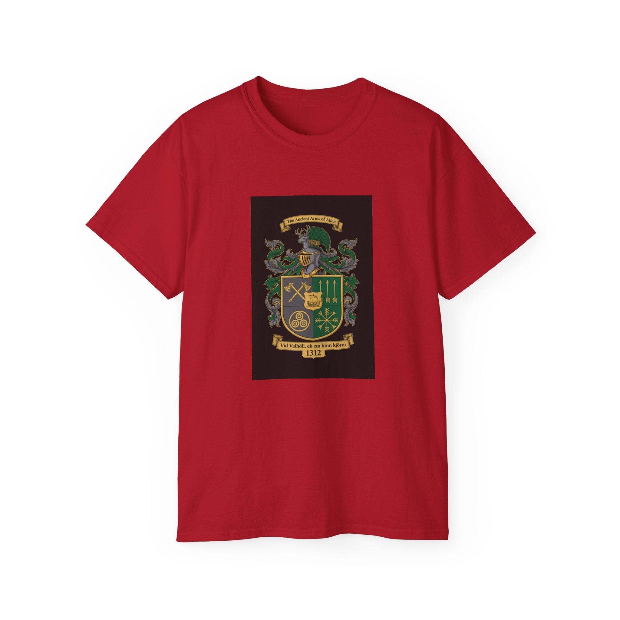 Irish Crest & 'One Lucky Viking' T-Shirt — Celtic Coat of Arms Tee