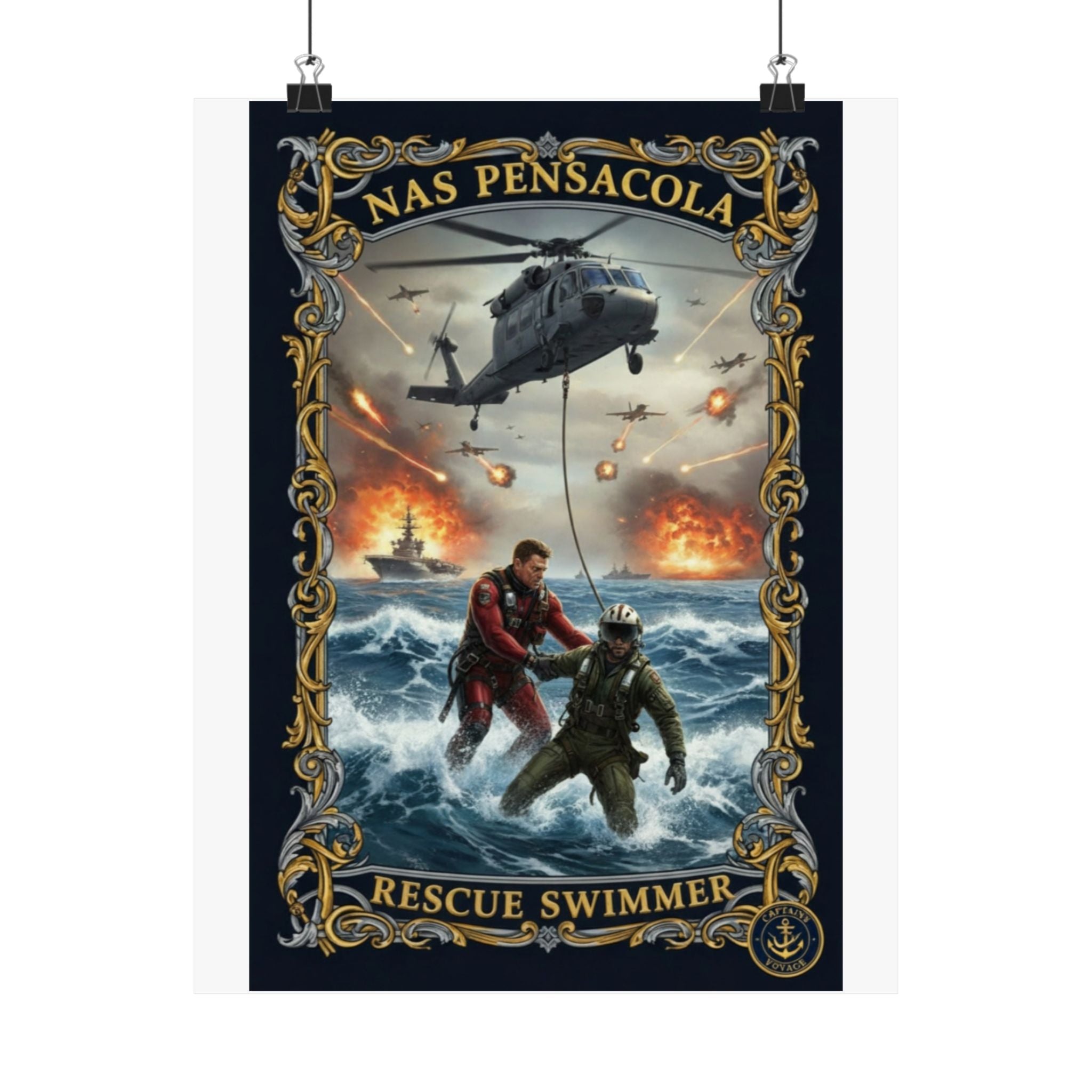 Rescue Swimmer Poster – NAS Pensacola Matte Vertical Wall Art