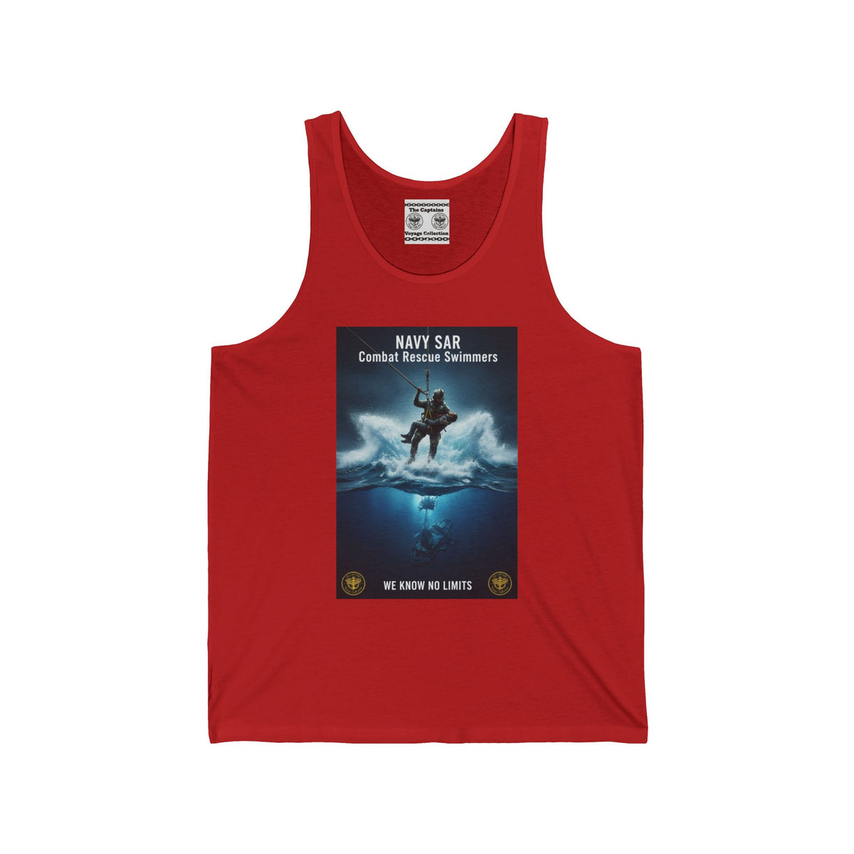 Navy SAR Combat Rescue Tank Top — "We Know No Limits" Military Graphic Tank