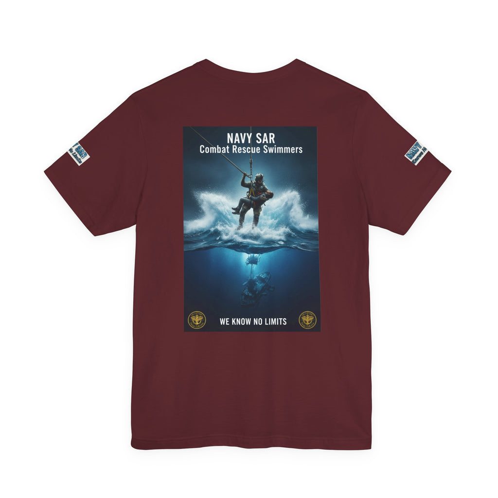 Navy SAR Combat Rescue Swimmers T-Shirt — "We Know No Limits"