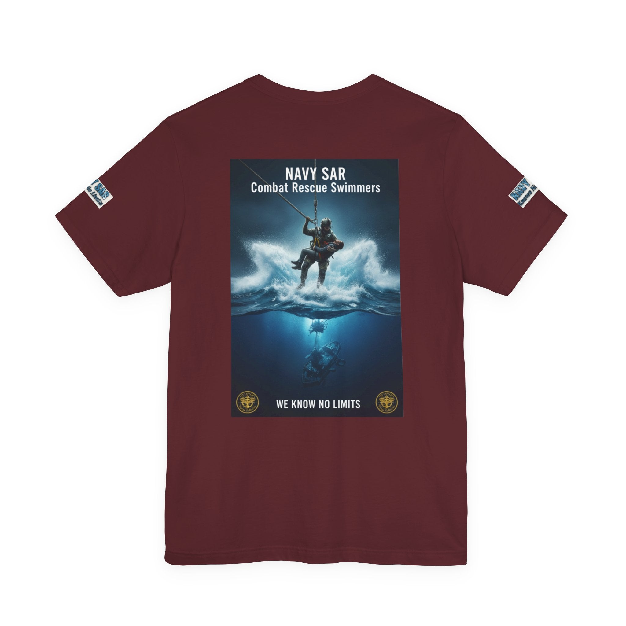Navy SAR Combat Rescue Swimmers T-Shirt — "We Know No Limits"