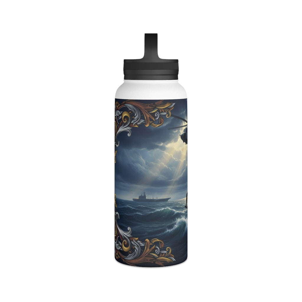 Rescue Helicopter Stainless Steel Water Bottle — Search & Rescue Design