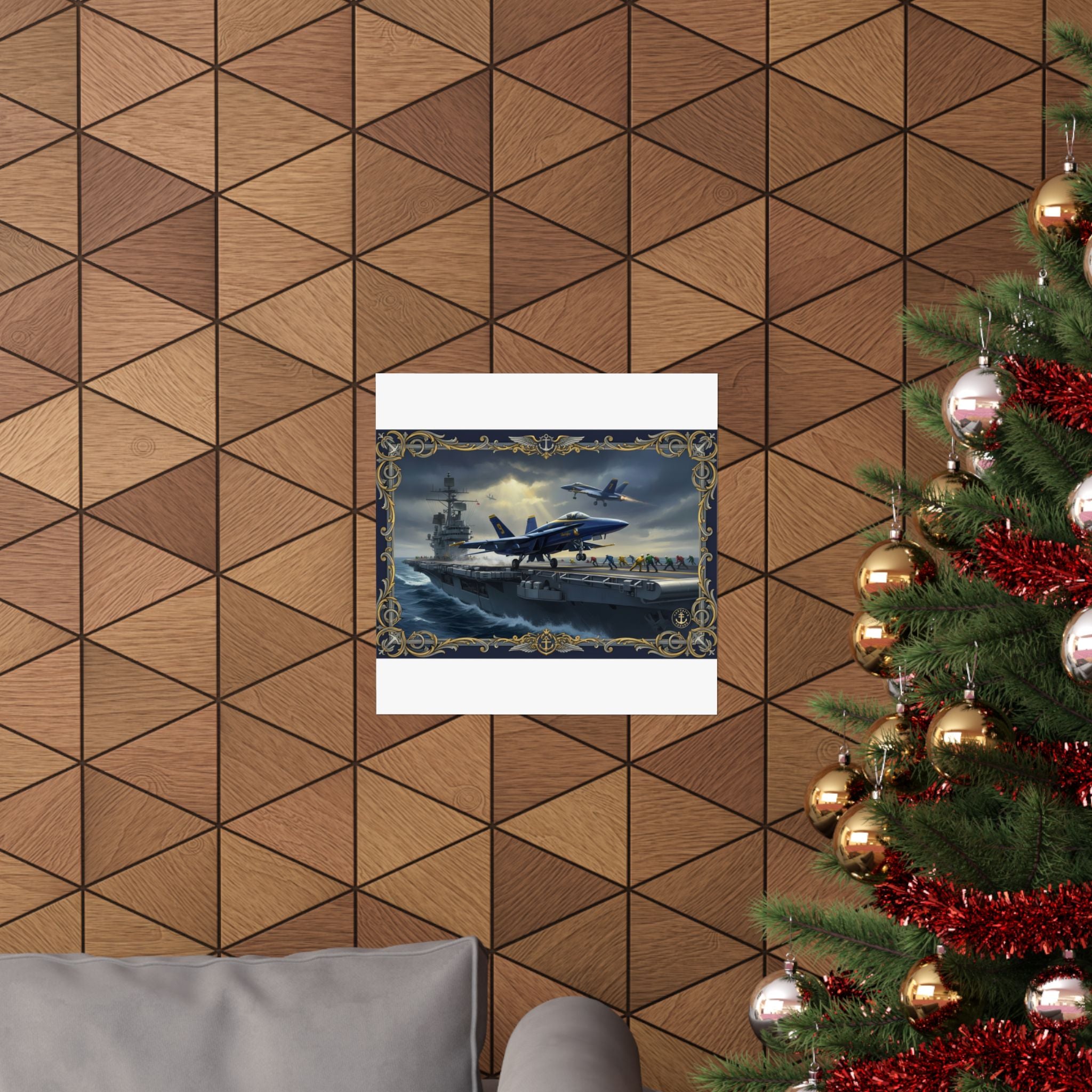 Aircraft Carrier Navy Poster — Matte Vertical Military Aviation Print