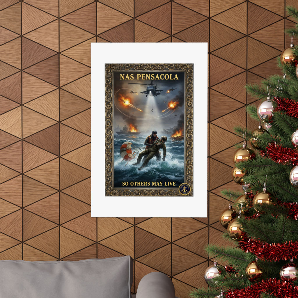 NAS Pensacola Rescue Poster — "So Others May Live" Matte Vertical Poster
