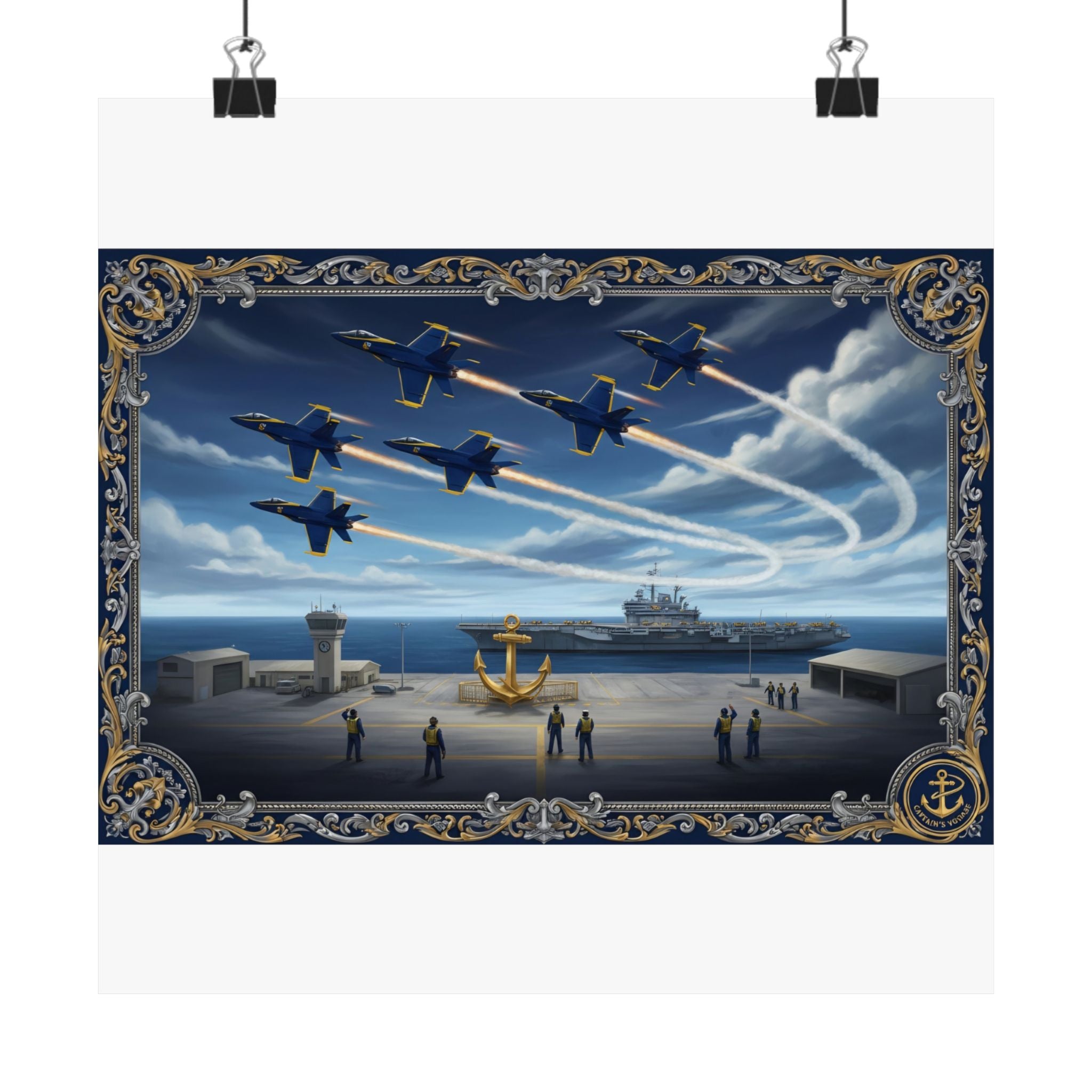 Matte Vertical Poster — Navy Blue Angels Aircraft Carrier Tribute