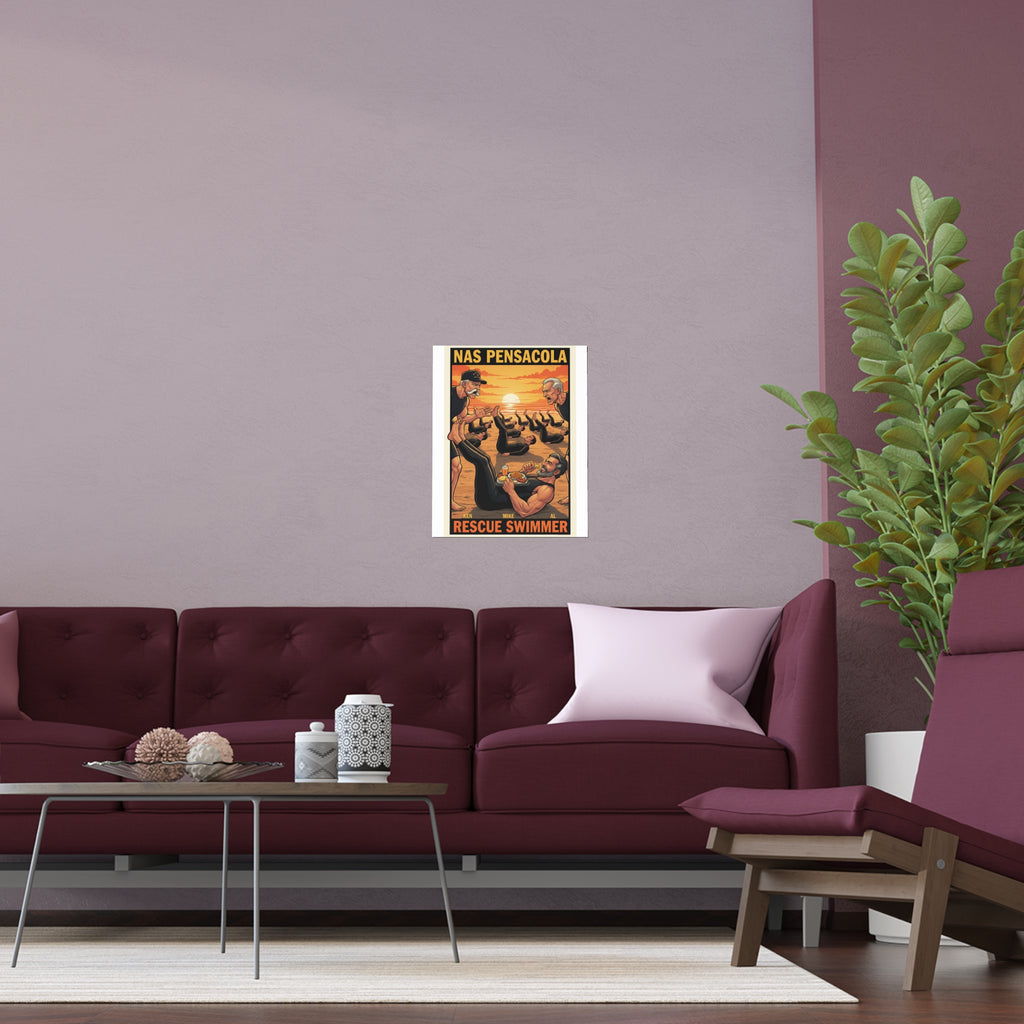 Helicopter Rescue Silk Poster — Search & Rescue Wall Art (Indoor/Outdoor)