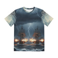 Stormy Seas Battle Ship Tee — Nautical Lightning Ocean Graphic Shirt